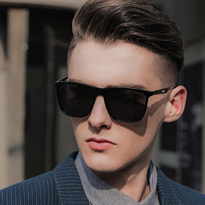 

2022 Fashion Style square frame Hot Sale Retro Vintage Man Glasses High quality spring hinges Polarized Men'S Sunglasses UV400