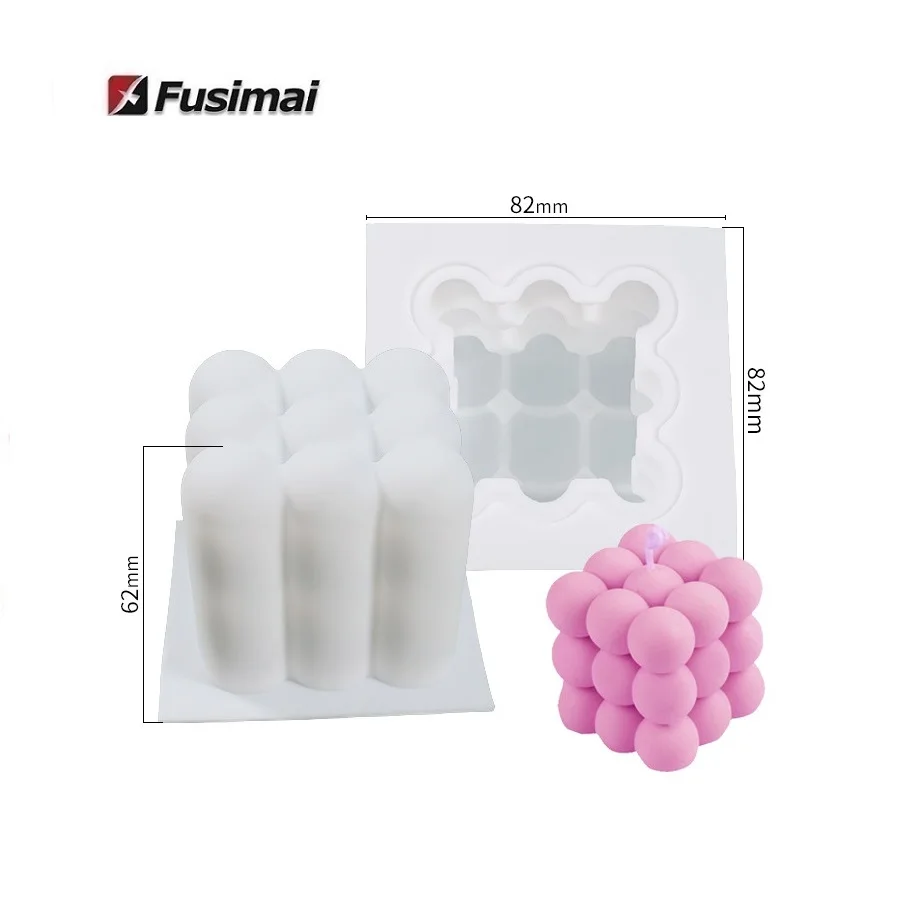 

Fusimai Spherical Cubebubble candle mould candle resin silicone mold Soy wax DIY material silicone mold, White