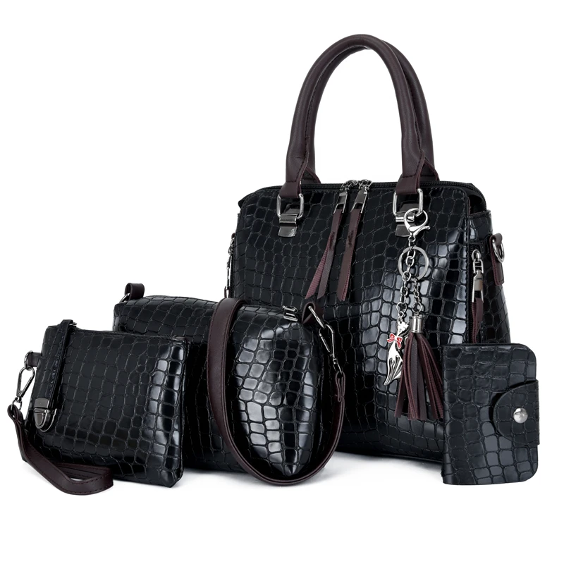 

Fashion Lady Handbag Women Bag sets bolsos de mujer bolsas femininas PU ladies handbags 4 pcs sets, Red/black/pink/brown/gray/blue