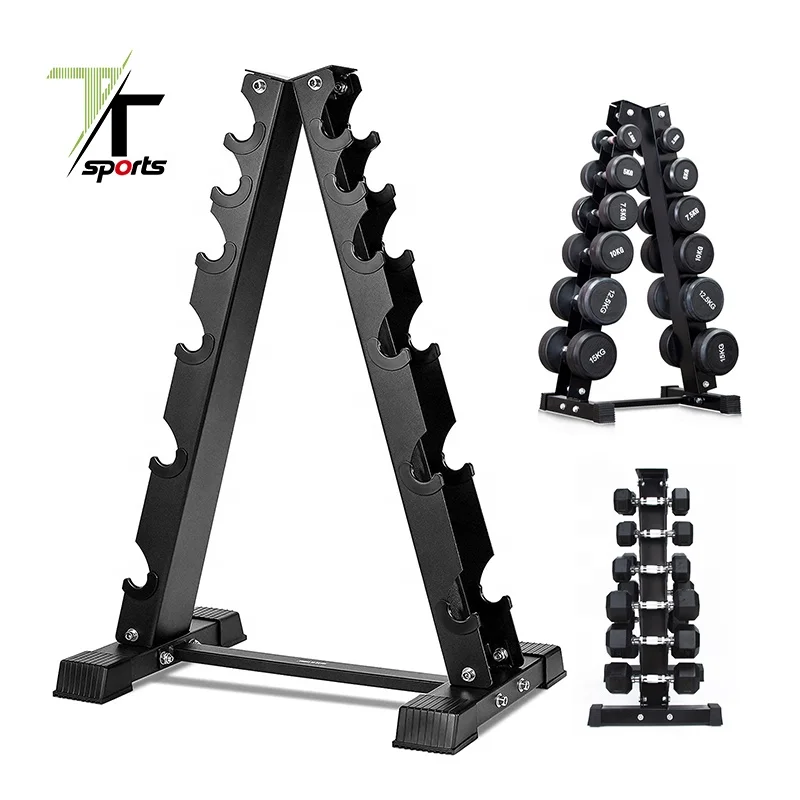 

TTSPORTS Durable 5/6 Tier Weight Tower Dumbbell Storage Rack Stand For Gym Equipment Fitness, Black