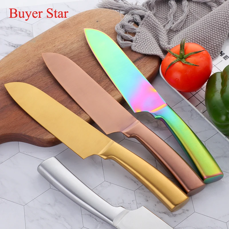 

Wholesale Stainless Steel Colored slicer knife vegetable knife cuts knife for vegetable carving, 4 colors