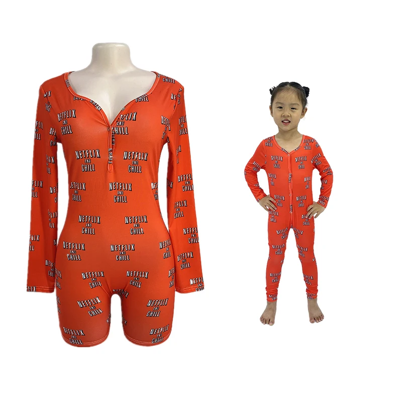 
Mommy And Me Netflix And Chill Design Soft Skin-friendly Baby High Quality Onesie For Family 
