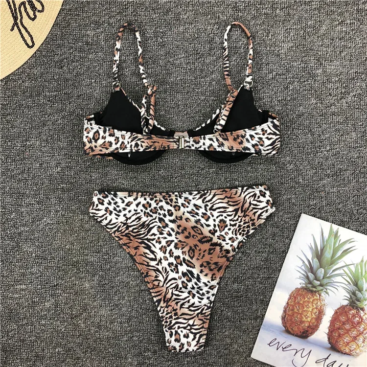High Waist Tropical Animal Printed Exotic Swimsuits 2020 Underwire