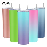 

WeVi wholesale 16oz and 20oz coffee stainless steel double walled insulated vacuum skinny tumbler with straw custom