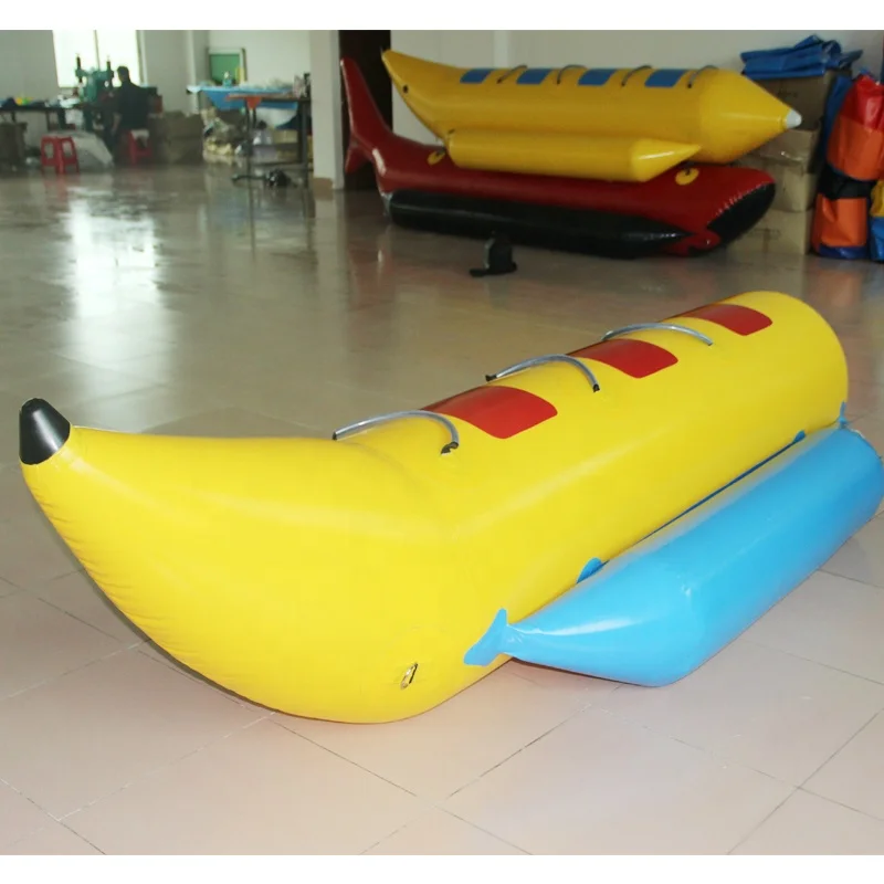 

Heavy Duty Commercial Inflatable Banana Towable Tube Inflatable Water Boat For 6 Riders Water Toys, Customized color