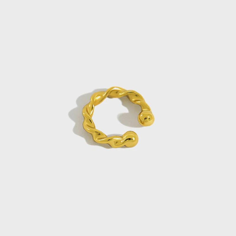 

1PC 925 Sterling Silver Fashion Women's Earrings Twisted No Pierced Single Ear Cuff For Women Girlfriend