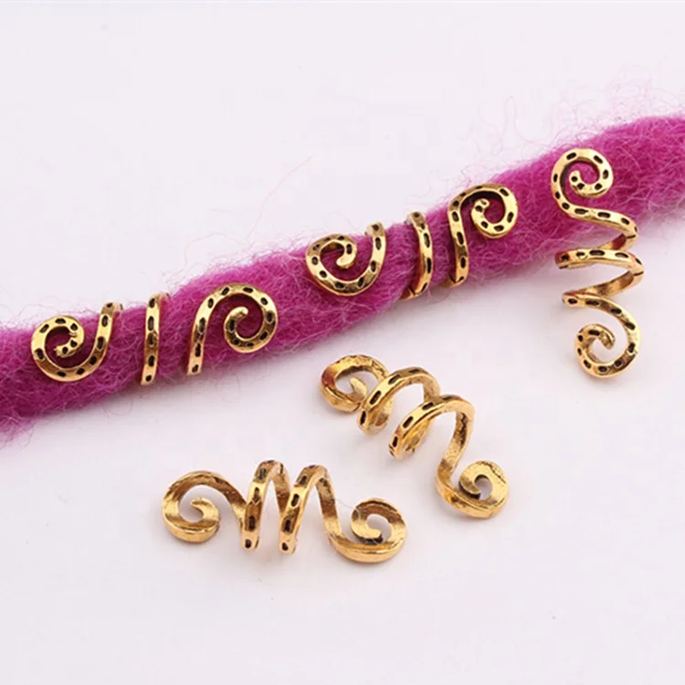 

Shenglan Wholesale Factory Price Dreadlock Jewelry Beads Alloy Large Hole Ring Beads For Loc Extensions, Silver