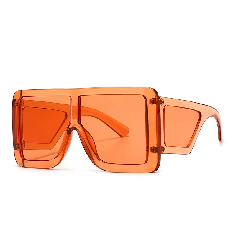 

2021 New style oversized retro square large frame flat top color sunglasses vintage big pc ocean lens sunglasses, Mix color or custom colors