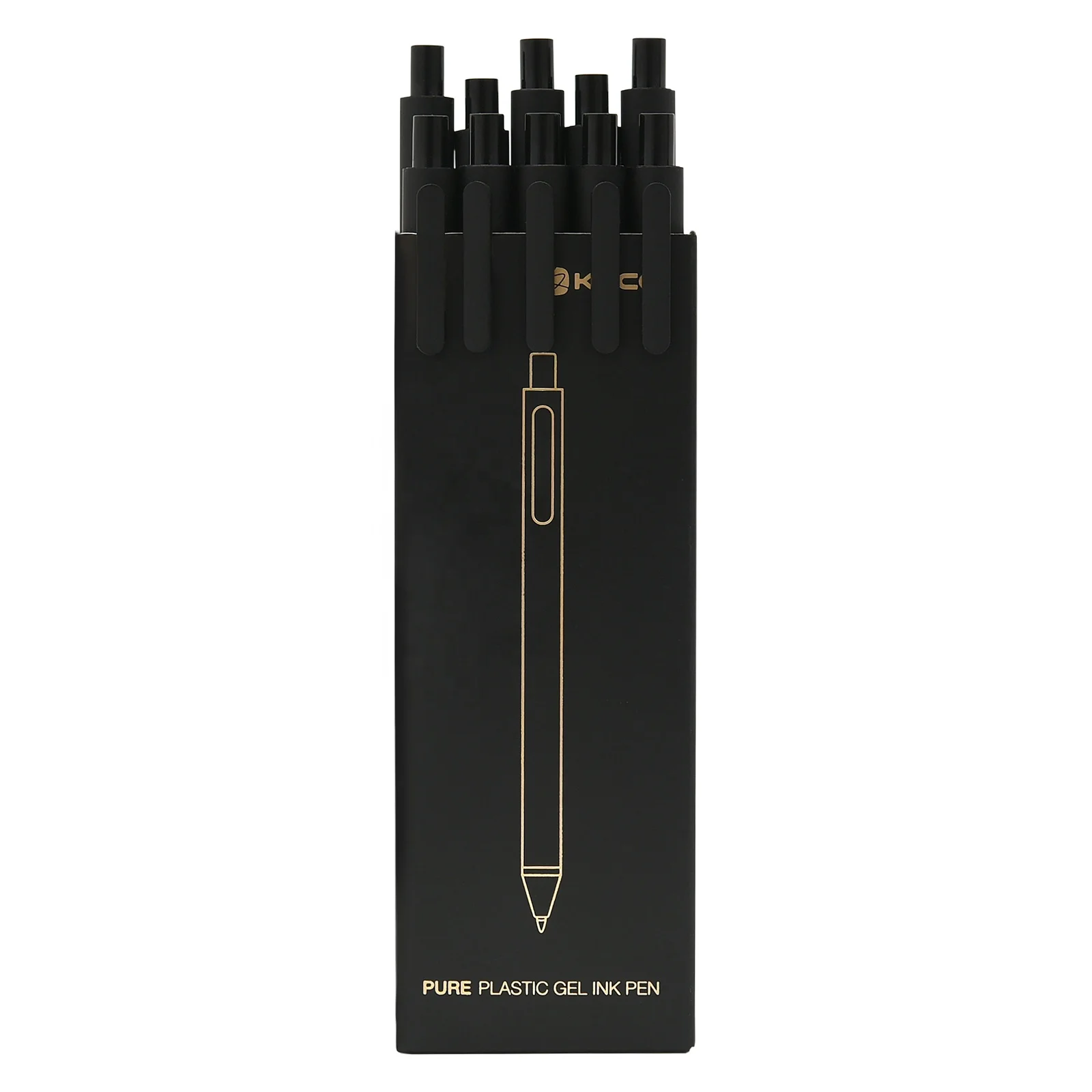 

RTS PURE Gel Ink Pens Black Soft Grip Aesthetic Pen Retractable Refillable Set 0.5mm Fine Point