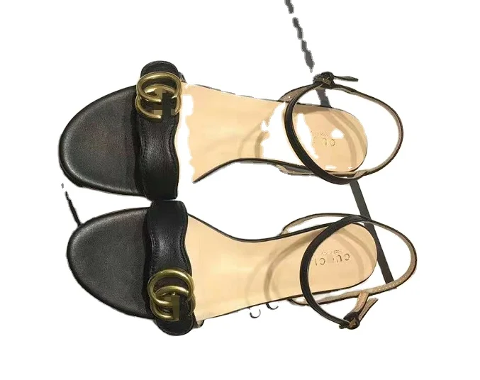 

2021new designer ladies sandles custom logo genuine leather