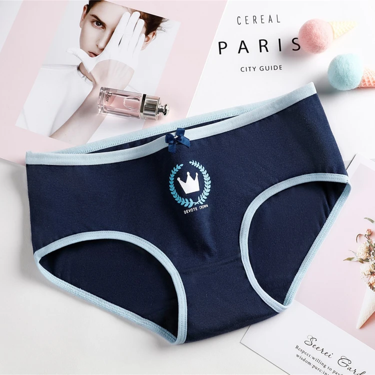 Breathable low waist sexy cute cartoon girl comfortable underwear female cotton sexy women's briefs