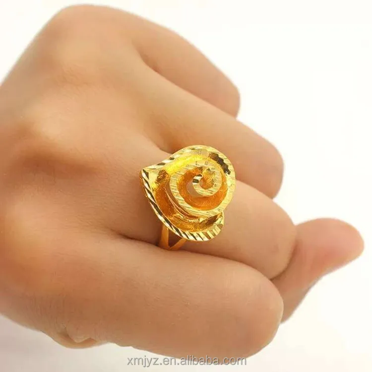 

Vietnam Placer Gold Jewelry Brass Gold-Plated Accessories Matte Lip Ring Women's Finger Ring Accessories Wholesale