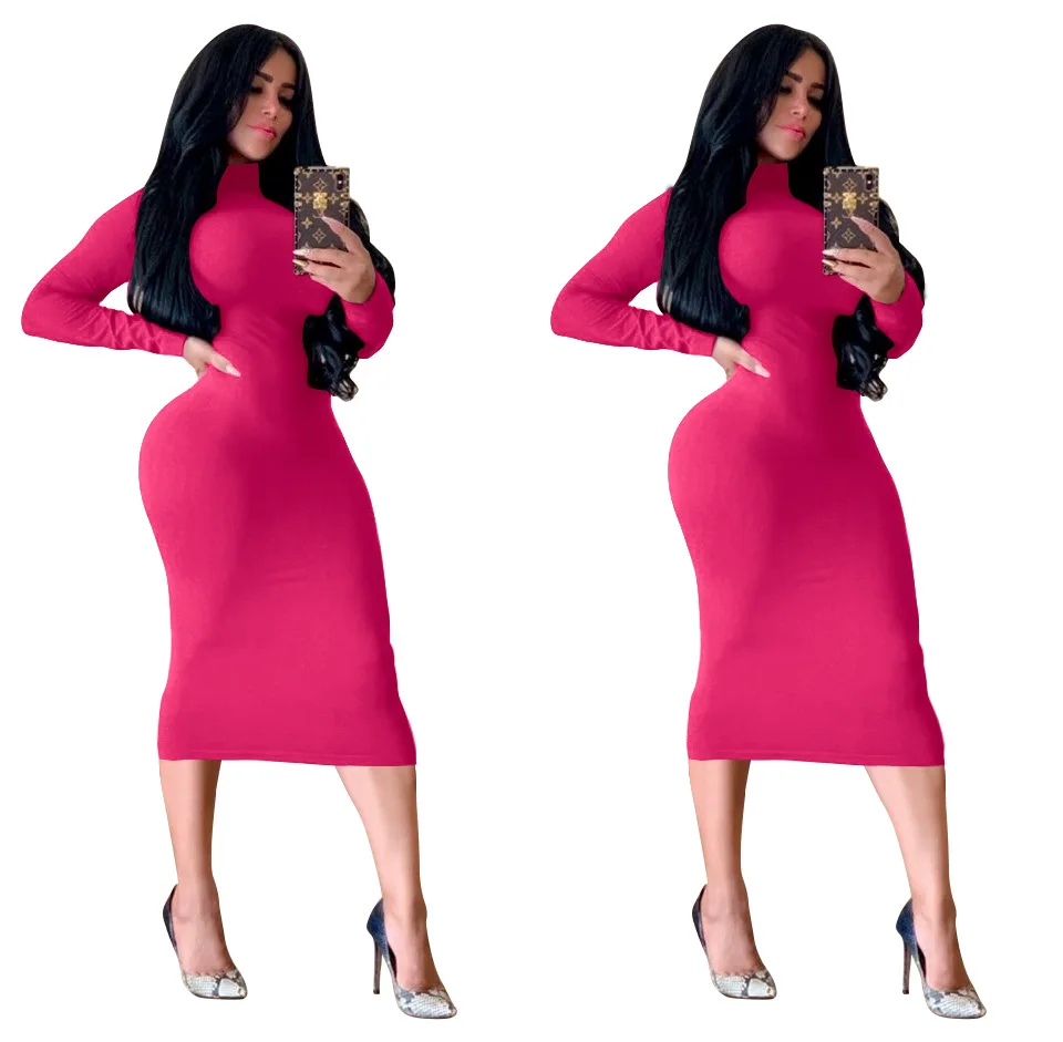 

high neck long sleeve ladies fashion party dresses fashion women dress sexy nightclub dress