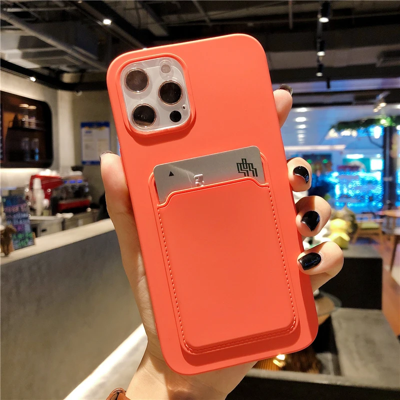 

2021 new Fashion case with card holder for iphone 11 pro 12 xr xs max, for iphone 7 case card holder, Same as the pictures