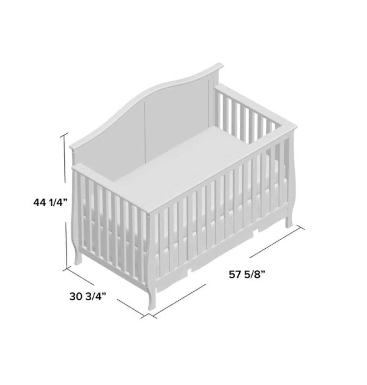 
America style pine wood high quality wooden baby crib 