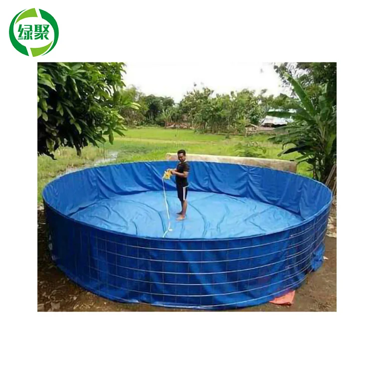 

Custom Size Folding 10000 Litre Round Tarpaulin Fish Pond Ltr Pvc Tarpaulin, Light blue / blue /custom