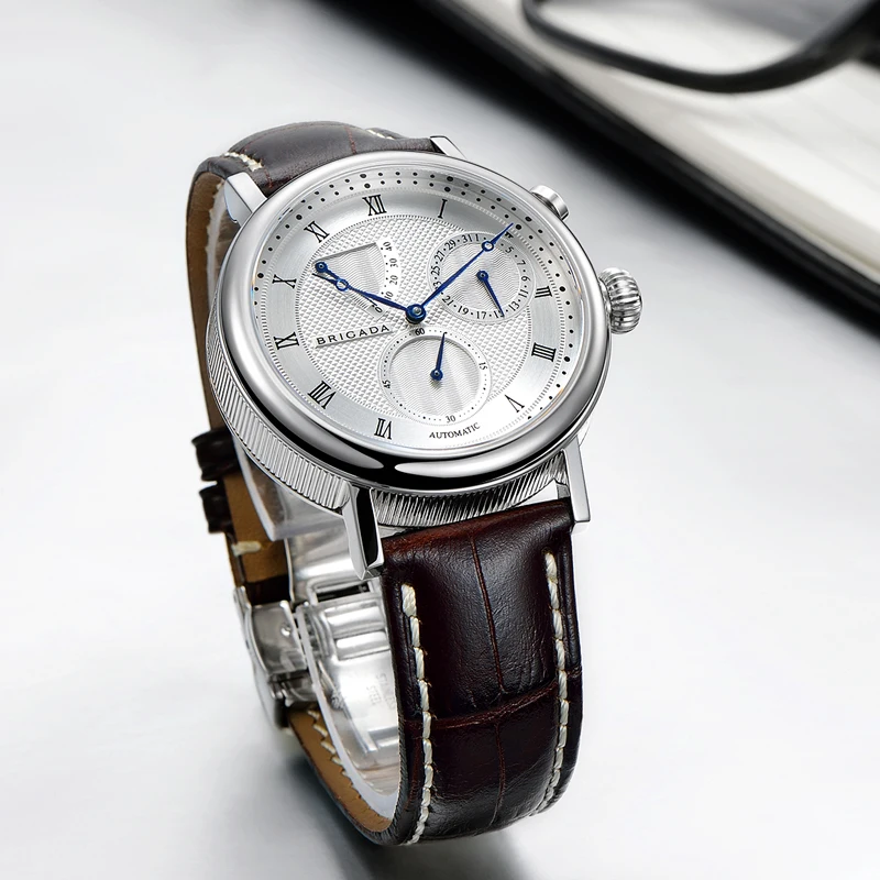 

2020 Amazon Trendy Custom Lo Charm 2020 Auto Date leather waterproof men's watches with chronograph made of steel