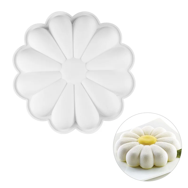 

Food Silicone Flower Baking Tool cake resin mold Sunflower Mousse Cake Molds, Customized color