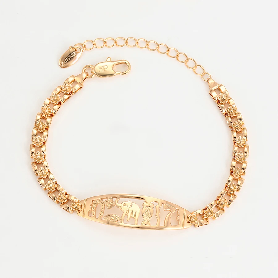 

Xuping jewelry 18k gold plated jewelry brass material Classic elephant bracelet jewellery