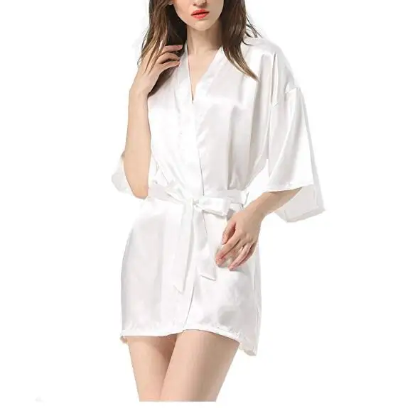 New Mauve Bathrobe Bride Satin Robe Women Getting Married Bride Dropshipping Hen Party