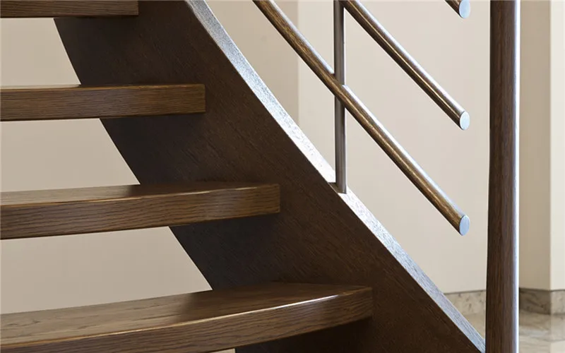 Helical Trappenhuis Timber Stair Carbon Steel With Wood Grain Painting Staircase Wooden Step For Home Indoor Use