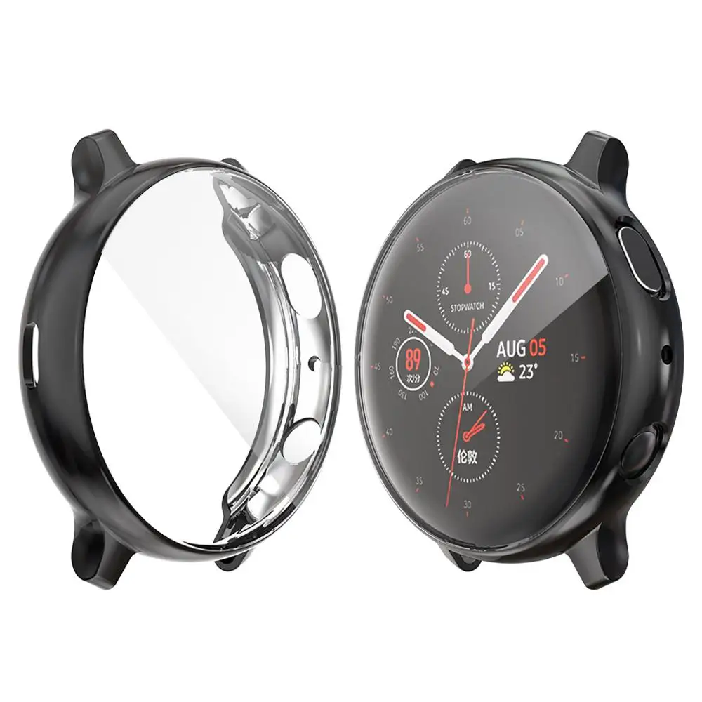 

Case for Samsung Galaxy Watch Active 2 44mm Screen Protector TPU Anti-Scratch Full Soft Protective Bumper Cover for active2 40mm, 10 colors