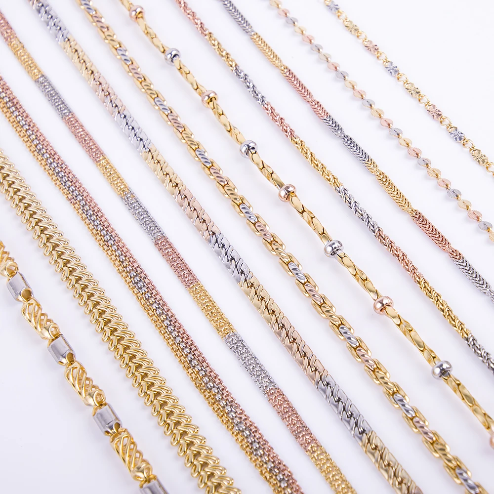 

2019 gold-plated imitation jewelry, 18k gold jewelry sales new design dubai women's fashion chain necklace, Golden
