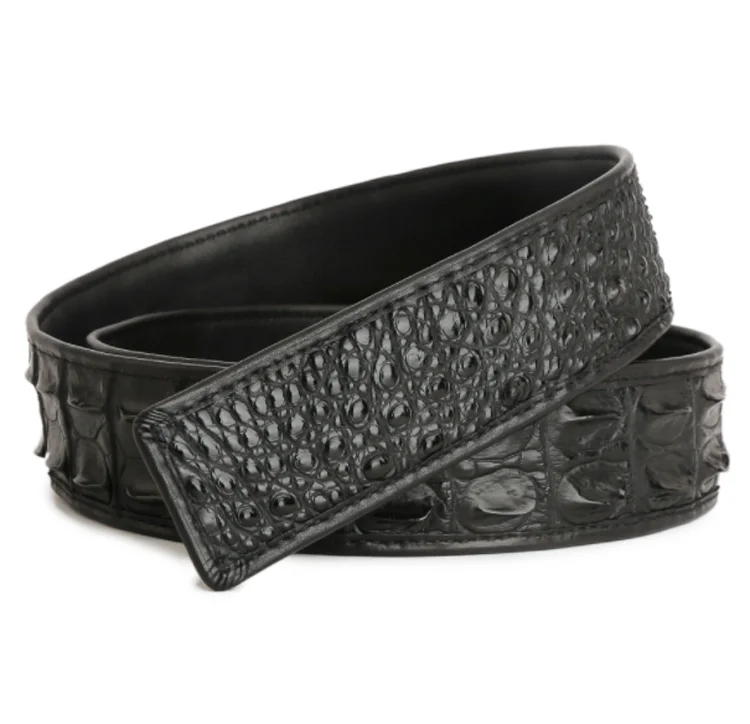 New Mens Black Crocodile Texture Pin Buckle Genuine Leather Belts New Mens Black Crocodile Texture Pin Buckle Genuine Leather Belts