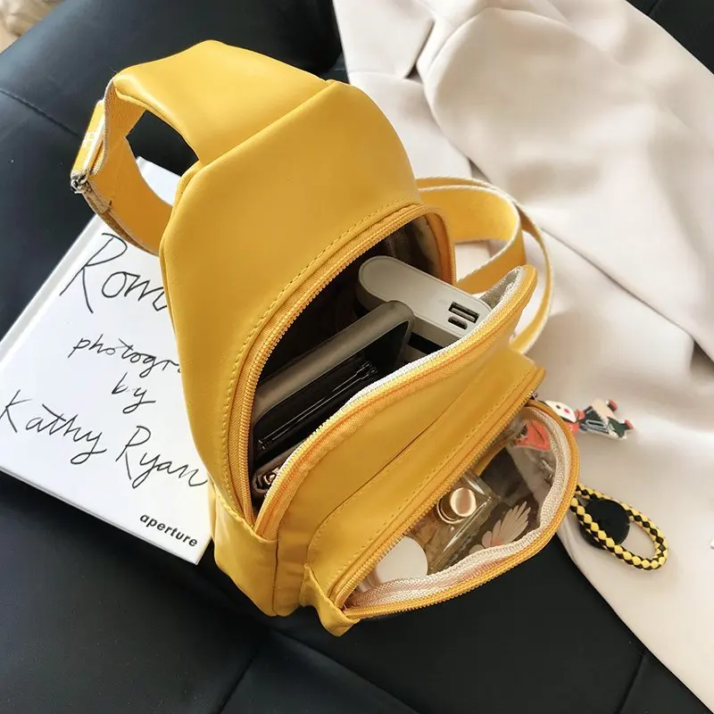 fashion most popular women chest ita bag with clear PVC window for pins custom design transparent ita bag