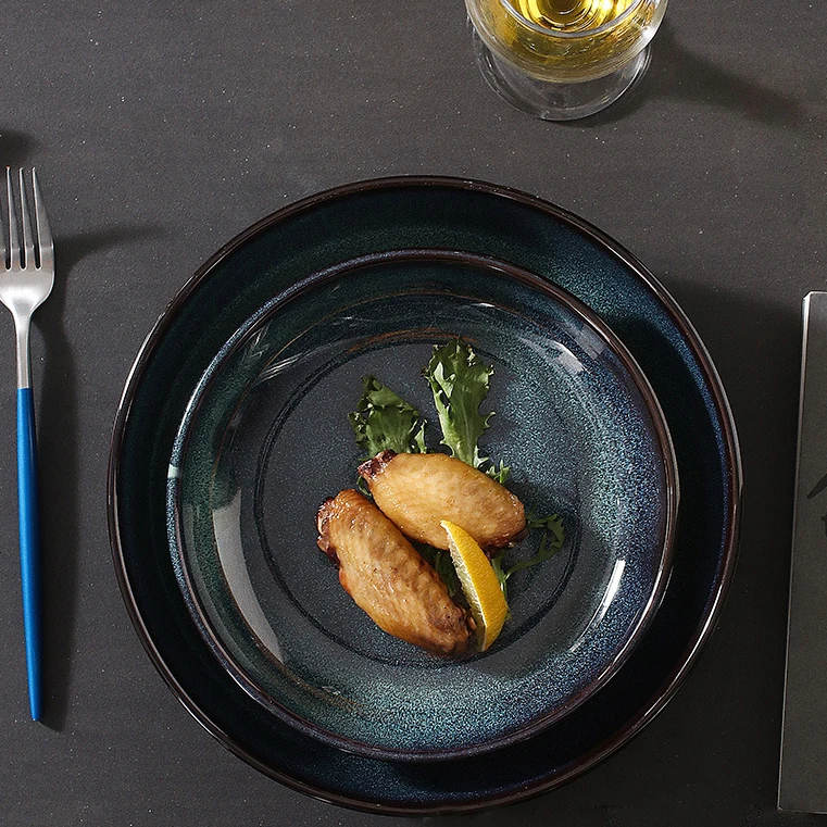 

Japanese style ceramic fish head bowl tableware family creative plate web celebrity single deep plate hotel dedicated large plat