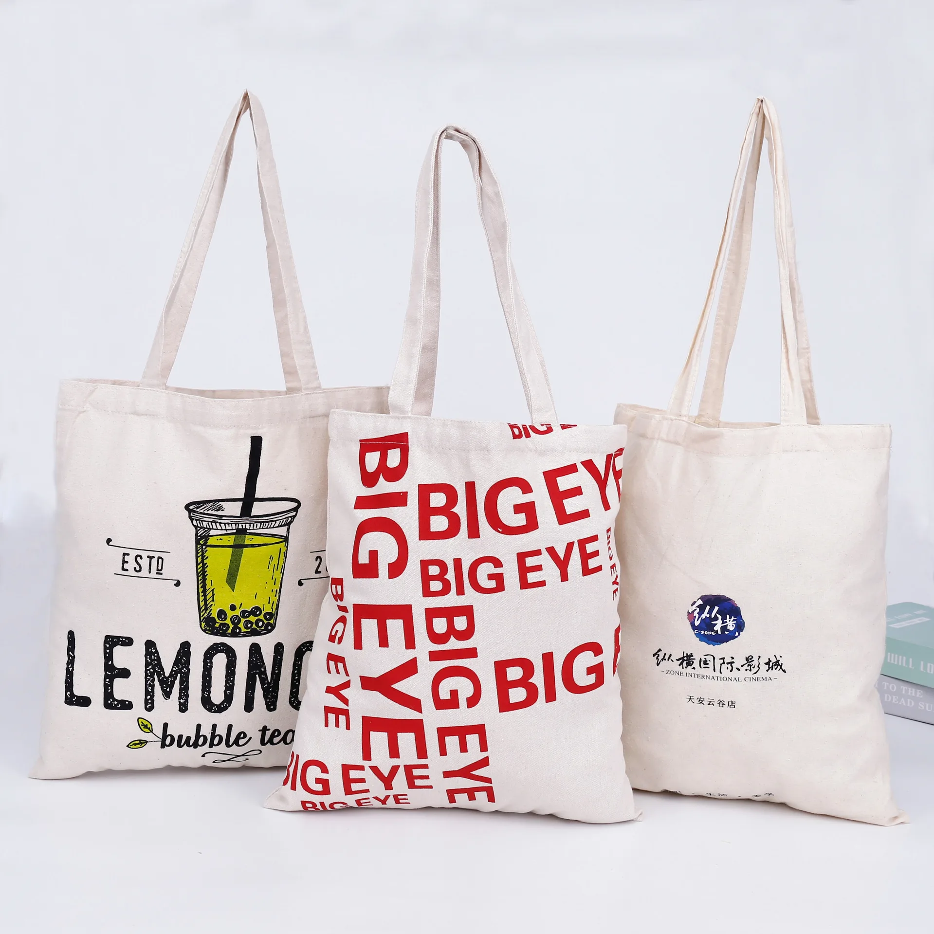 

Custom Top Quality Canvas Cotton Tote Shopping Bag Calico Shopper Bags With Logo Printed, Customized