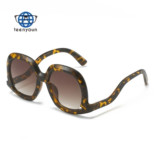 

Teenyoun Double Color Women Retro Classic Sunglasses 2023 New Female Brand Designer Vintage Oversized Large Framed Sun Glasses