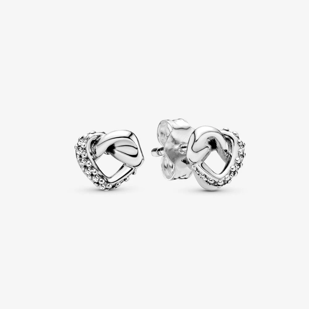 

2021 925 Sterling Silver Earrings Stud Crystal Earings For Women Original Rose Gold Ladybug Butterfly Heart Eari, Silver color