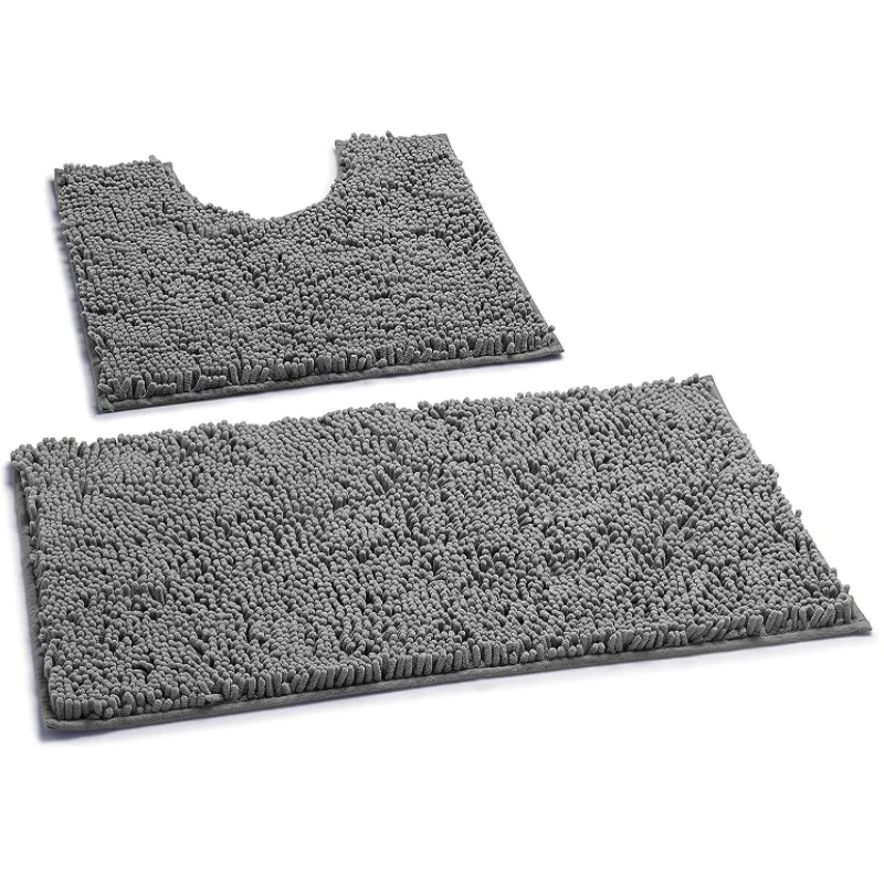 

Water Absorbent Bathroom Rug Chenille Living Room Bath Mat Bathroom Sets for Shower, Gray,purple,coffee,pink,brown,red & custom