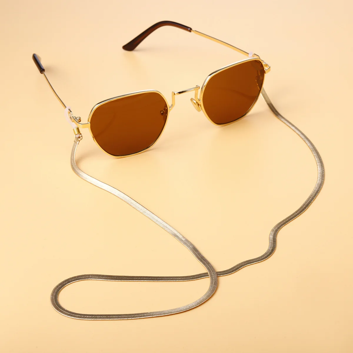 

Fashion White Pink Pearl Glasses Chain Beaded Sunglass Reading Eyeglasses Chain Cord Holder Rope For Men Women Couples, As photo