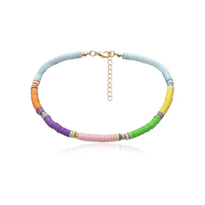 

Small Colorful Beads Choker Necklace for Women Girls Bohemian Acrylic Beaded Necklace Female Collier Femme 2019 Fashion