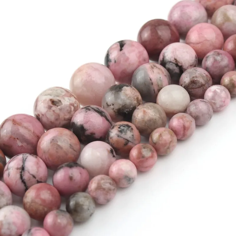 

Wholesale Round Rhodonite Beads 6/8/10/12mm Natural Stone Beads for Jewelry Making Diy
