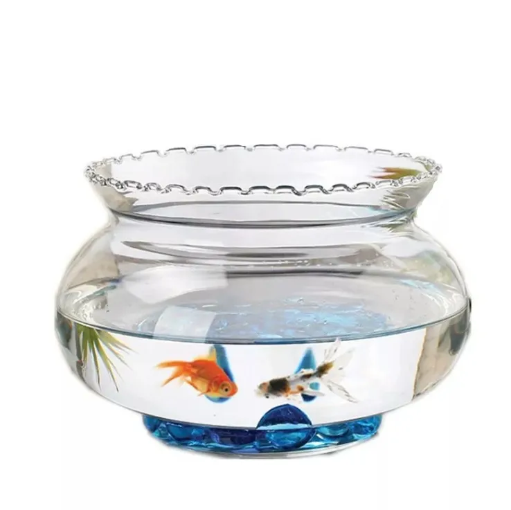 

round glass vase glass fish tank, Clear