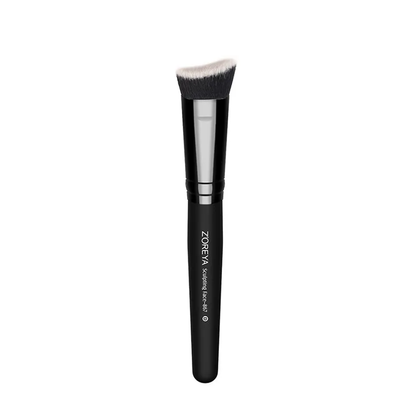

New Arrivals Professional Flat Brush Face Sculpting cosmetic powder Brush Curved Facial makeup brushes, Black