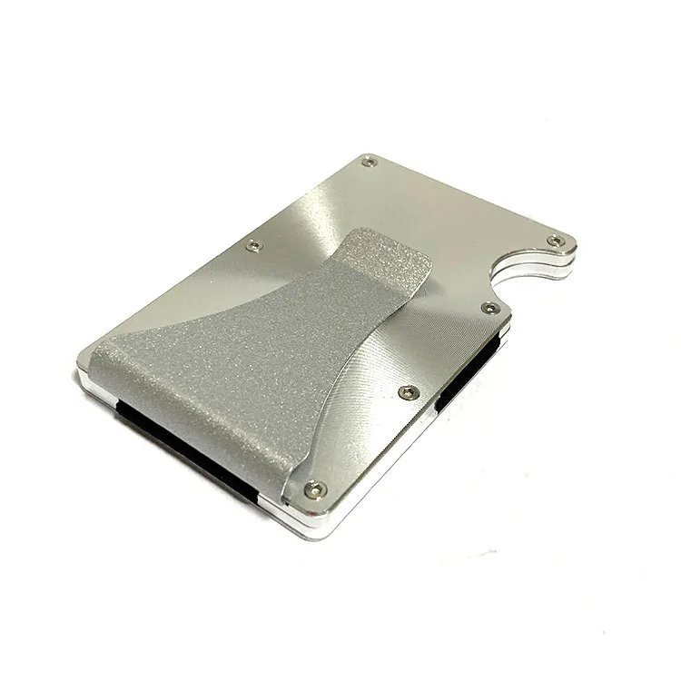 

Drop Shipping RFID Blocking Travel Metal Wallet Slim Aluminum Credit Card Holder With Money Clip, Black/silvery/gold/gray