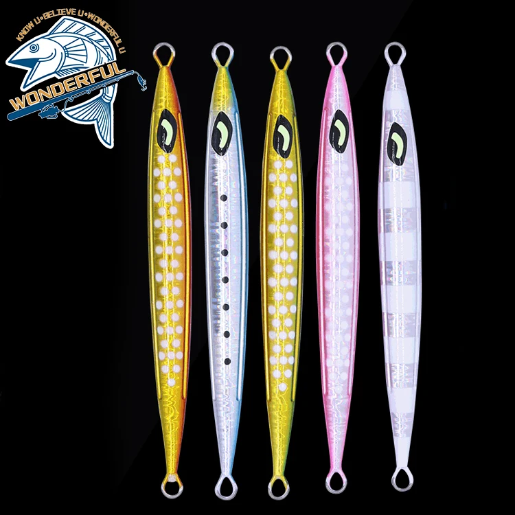 

In Stock 100g150g200g250g300g 170mm Metal Hard Big Game Deep Sea Saltwater Luminous Lead Slow Jigging Lure For Boat Fishing