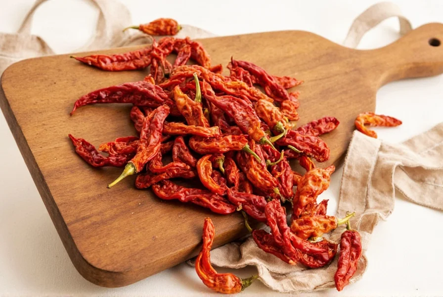 Dried vs. rehydrated peppers side by side