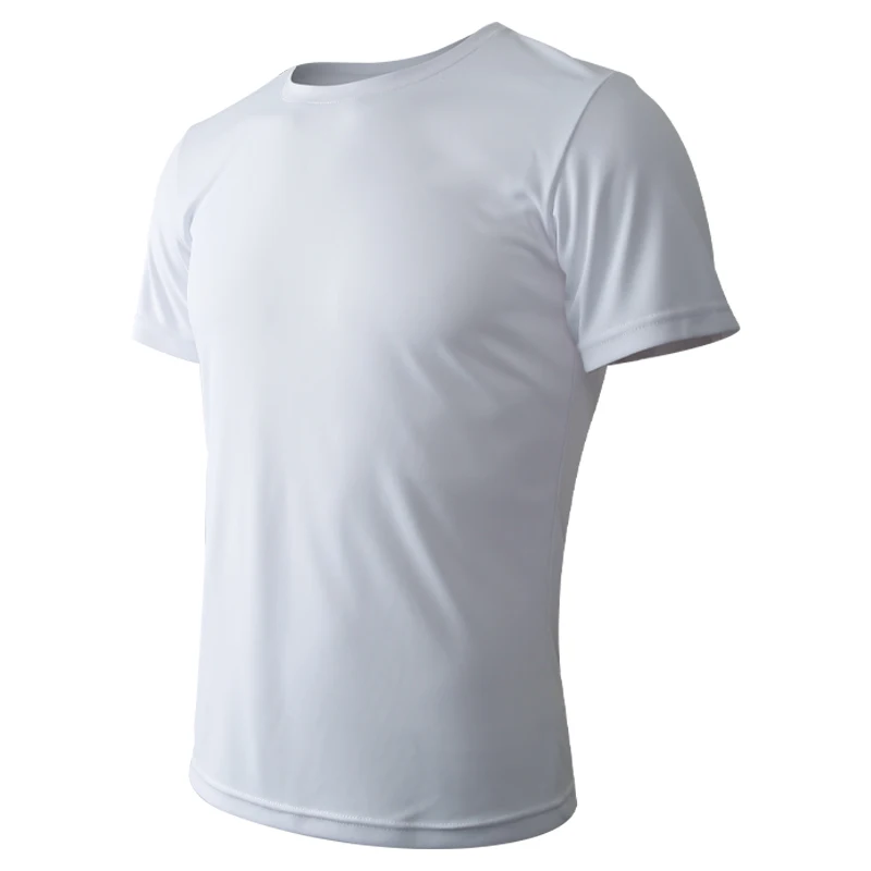 Custom Sporty Quick-Dry Tops Women's Marathon Fitness T-Shirt Men's Athletic Short-Sleeve Shirt Digital Printing Knitted Fabric