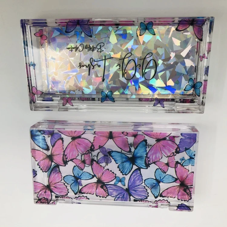 

Hot sale custom design luxury logo 25mm lashes butterfly eyelashes packaging boxes, Mixed color