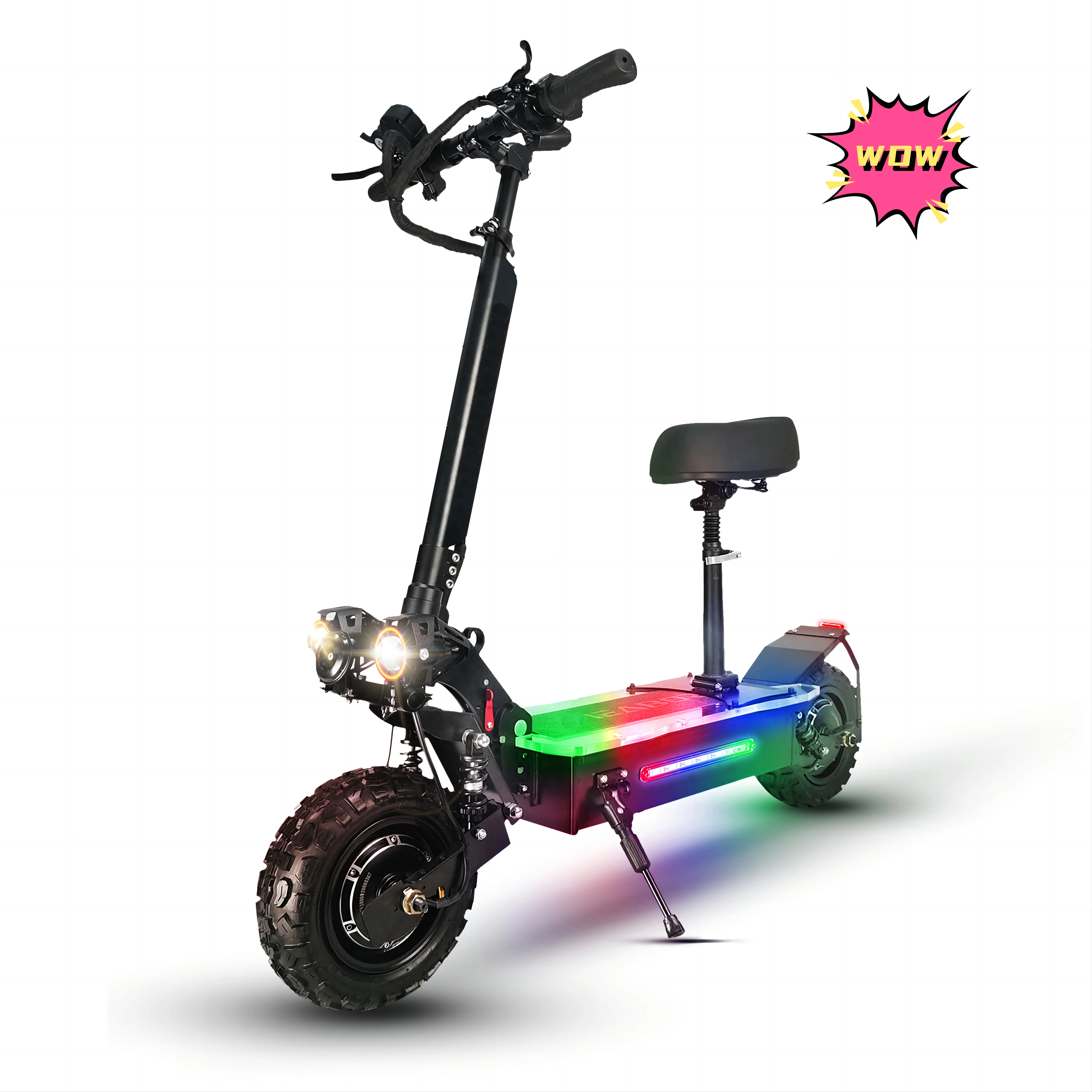 

High performance 5600w 60v 27ah 11inch off road tires fastest electric scooter dual motor with acrylic LED lights for adults