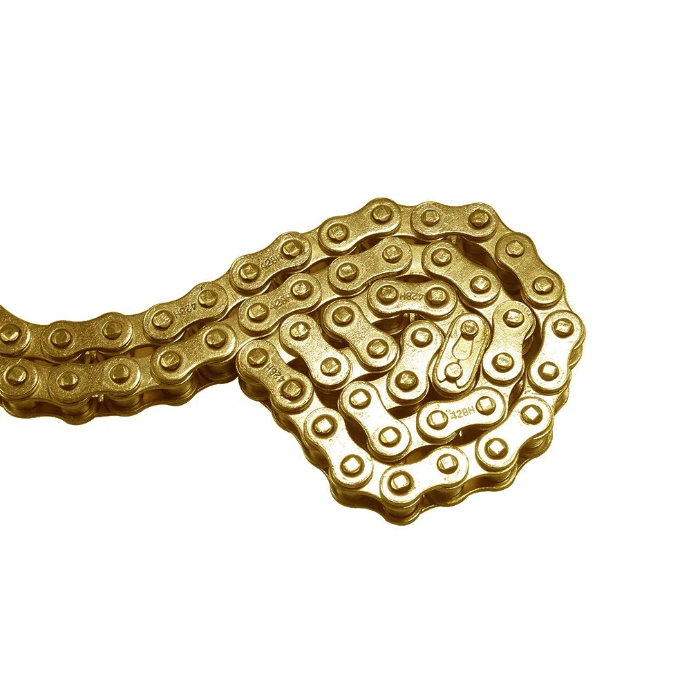 
motorcycle parts golden color 428H 132L links motorcycle chain 