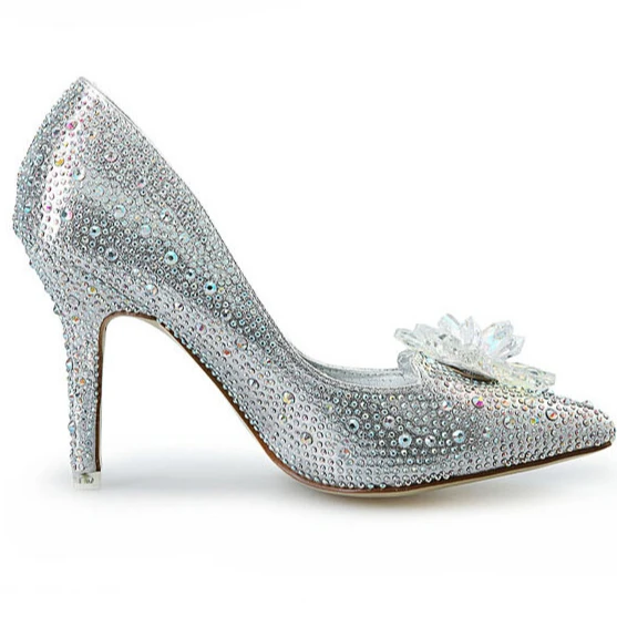 

Hot Selling Girls Luxury High Quality Block Pointed Toe Heel Shoes Women, Silver,red,champagne,black