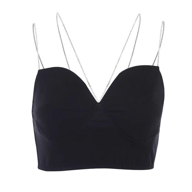 

Flash Drill Chain with Chest Suspenders Fashion and Sexuality Women's Style and Temperament Bottom-wrapped