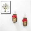 HOT SALE Hanging Glass Patio Lantern Decoration Mason Jar Battery Powered String flower Mason Jar Lights