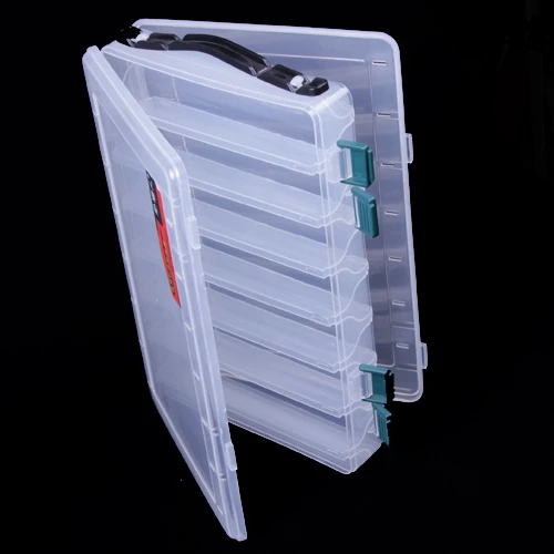 

LUTAC fishing tackle lure boxes Hard Plastic Storage Case Box double side super large box, Customized